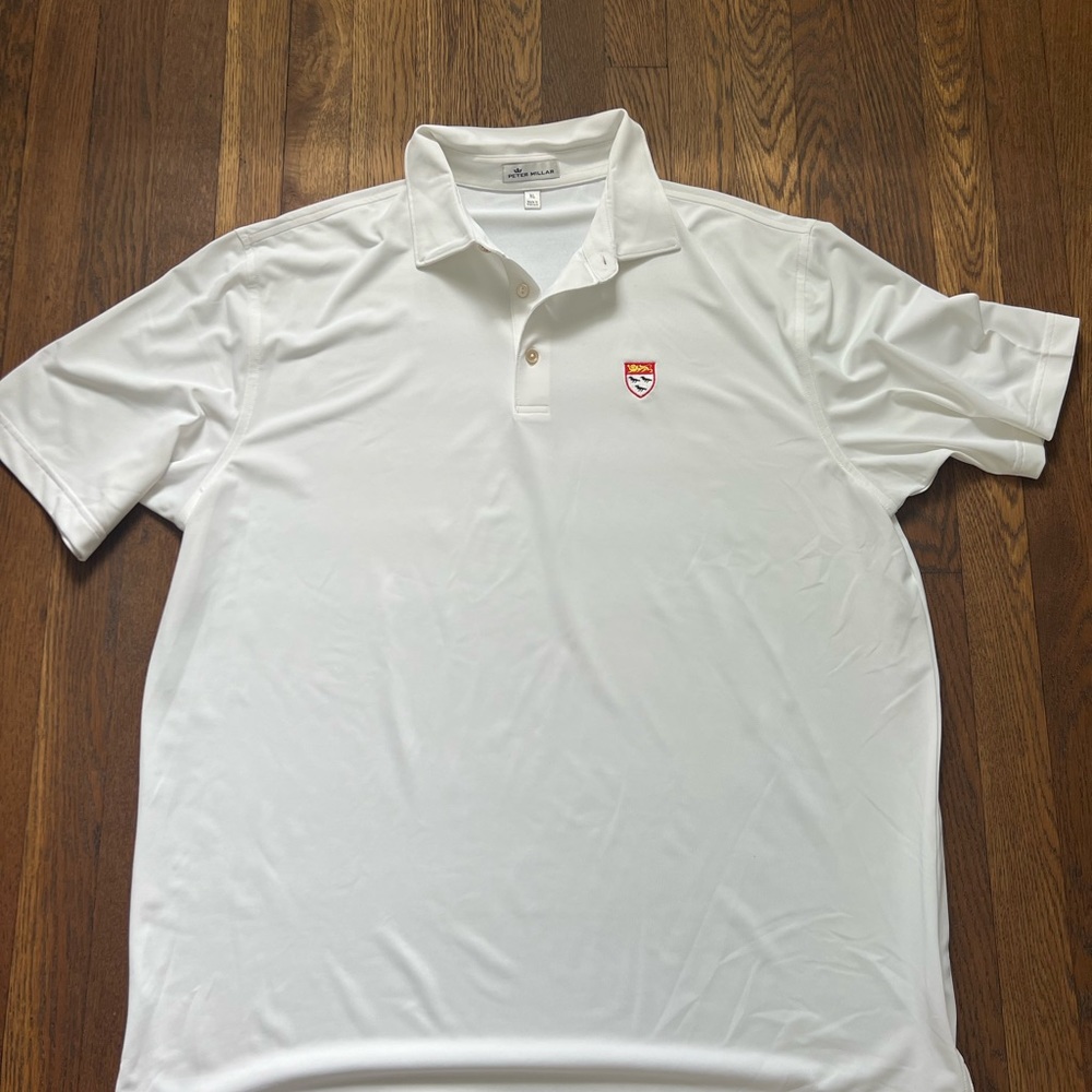Men’s Peter Millar white golf shirt size XL